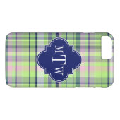 Coques Case-Mate iPhone Pistachio Marine rose What Preppy Madras Monogramm (Dos (Horizontal))