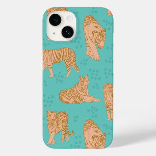 Coque Pour iPhone 14 Pistes de tigres