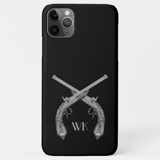 Coques Case-Mate iPhone Pistolets croisés Monogramme Noir (Dos)