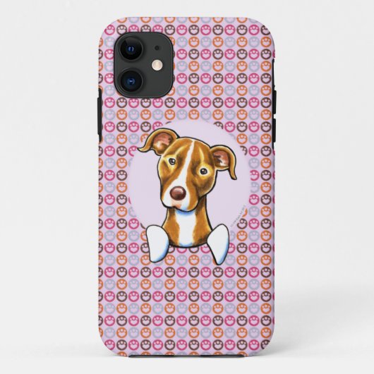 Coques Case-Mate iPhone Pit Bull Empreintes de pattes roses (Dos)