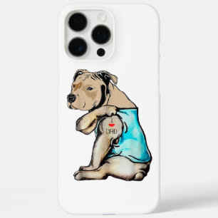 Coques iPhone 16 Pro Max Pitbull Chien I Love Papa Tattoo drôle Famille