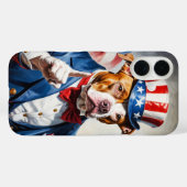 Coques Case-Mate iPhone Pitbull patriotique en pose d'Oncle Sam (Verso (horizontal))