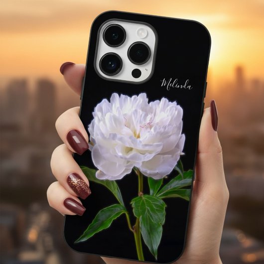 Coques Case-Mate iPhone Pivoine blanche élégante une fleur comme aucune au