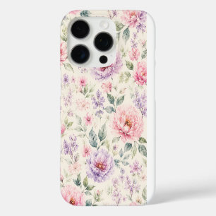 Coques iPhone 16 Pro Pivoine Florale Aquarelle Douce