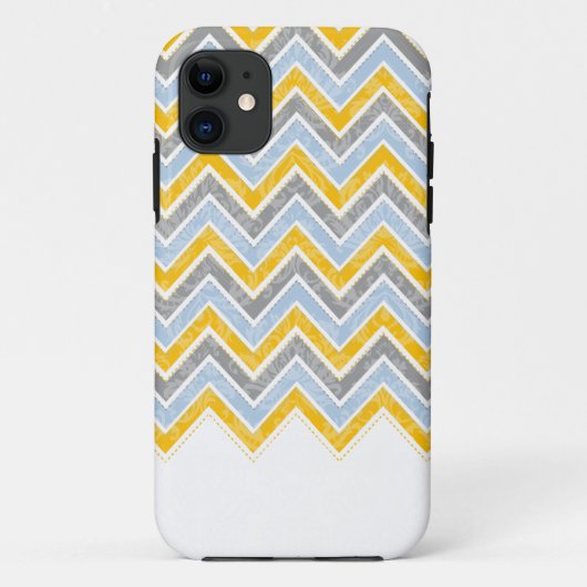 Coques Case-Mate iPhone PixDezines Chevron Blue+Yellow (Dos)