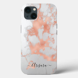 Case-Mate iPhone Case PixDezines Marbre blanc+Faux Rose Gold