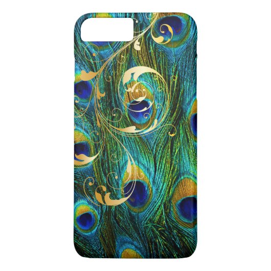 Coques Case-Mate iPhone PixDezines Paon Psychedelique+tourbillons de filig (Dos)