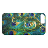 Coques Case-Mate iPhone PixDezines Paon Psychedelique+tourbillons de filig (Dos (Horizontal))