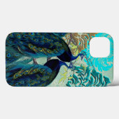 Coques Case-Mate iPhone PixDezines Peacocks psychédéliques+Damask (Verso (horizontal))