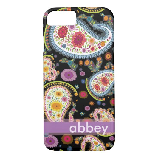 Coques Case-Mate iPhone PixDezines retro paisley/arrière - plan DO-IT-YOUR (Dos)