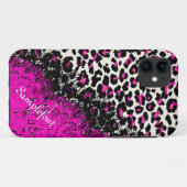 Coques Case-Mate iPhone PixDezines taches léopard/faux dentelle (Dos (Horizontal))