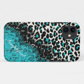Coques Case-Mate iPhone PixDezines taches léopard/faux dentelle (Dos (Horizontal))