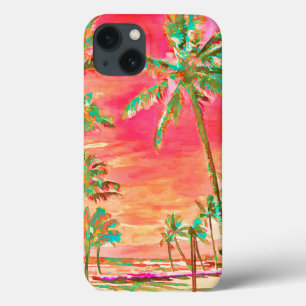 Coques Pour iPhone PixDezines Vintage Hawaiian Beach/Coral/Turquoise