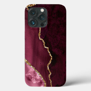 Case-Mate iPhone Case PixDezines WATERCOLOR AGATE, BURGUNDY ROSE MAUVE