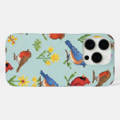 Coques Case-Mate iPhone Pixel Oiseaux et fleurs (Verso (horizontal))