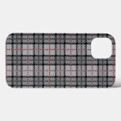 Coques Case-Mate iPhone Pixel Plaid à Grey with Red Stripe (Verso (horizontal))