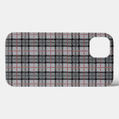 Coques Case-Mate iPhone Pixel Plaid à Grey with Red Stripe (Verso (horizontal))