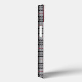 Coques Case-Mate iPhone Pixel Plaid à Grey with Red Stripe (Verso / Droite)