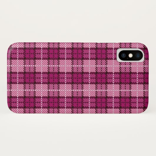 Coques Case-Mate iPhone Pixel Plaid_Magenta-Black (Dos (Horizontal))