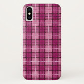 Coques Case-Mate iPhone Pixel Plaid_Magenta-Black (Dos)