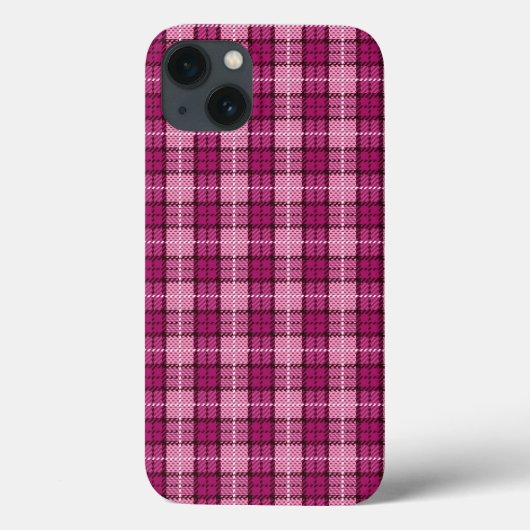 Coques Case-Mate iPhone Pixel Plaid_Magenta-Noir (Verso)