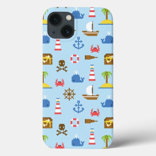 Coques Case-Mate iPhone Pixel Sea Art Motif (Verso)