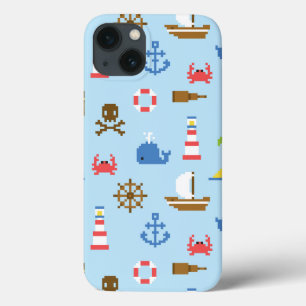 Etui iPhone 13 Pixel Sea Art Pattern