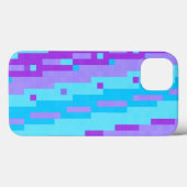 Coques Case-Mate iPhone pixels bleus et violets (Verso (horizontal))