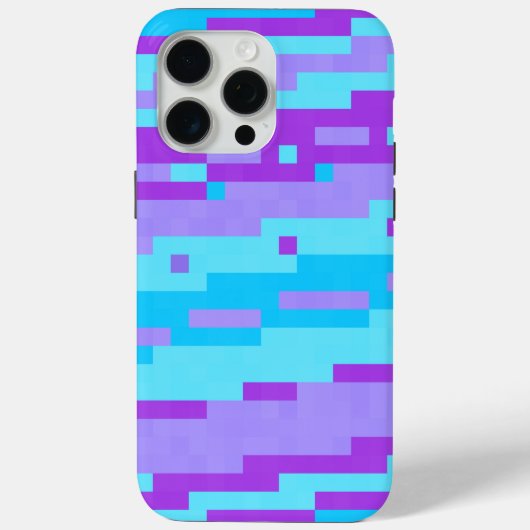 Coques Case-Mate iPhone pixels bleus et violets (Verso)