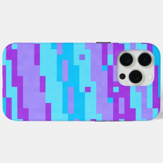 Coques Case-Mate iPhone pixels bleus et violets (Verso (horizontal))