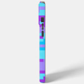 Coques Case-Mate iPhone pixels bleus et violets (Verso / Gauche)