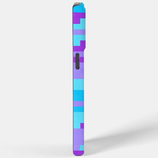 Coques Case-Mate iPhone pixels bleus et violets (Verso / Droite)