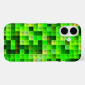 Coques Case-Mate iPhone Pixels de jeu vidéo Motif Carré vert (Verso (horizontal))