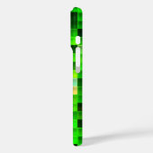 Coques Case-Mate iPhone Pixels de jeu vidéo Motif Carré vert (Verso / Gauche)
