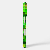 Coques Case-Mate iPhone Pixels de jeu vidéo Motif Carré vert (Verso / Droite)