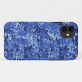 Coques Case-Mate iPhone Pixels numériques bleus Camouflage Décor Texture (Dos (Horizontal))