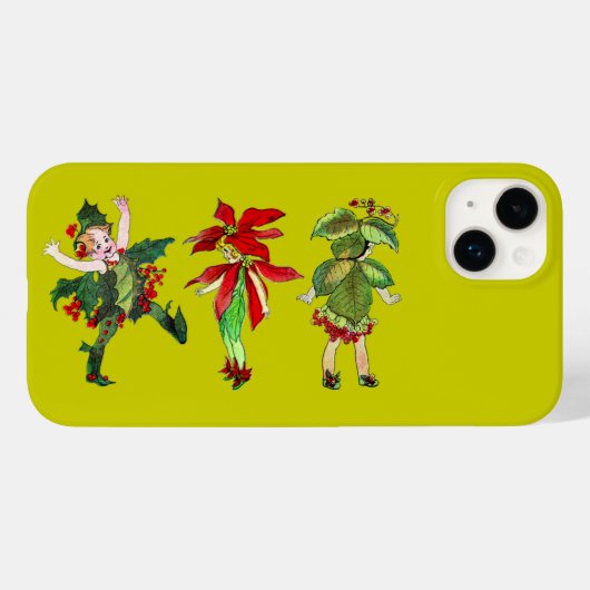 Coques Case-Mate iPhone Pixies de Noël Vintage (Verso (horizontal))