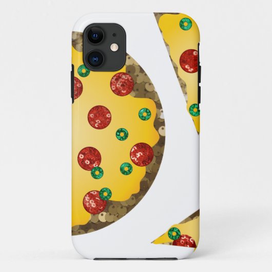 Coques Case-Mate iPhone pizza à paillettes (Dos)