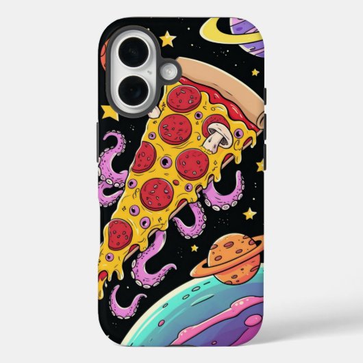 Coques Case-Mate iPhone Pizza Cosmique Slice : aventure spatiale ironique (Verso)