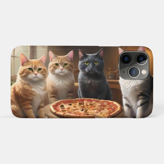 Coques Case-Mate iPhone "Pizza Paw-ty : Quatre Chats Creusent !" (Dos (Horizontal))