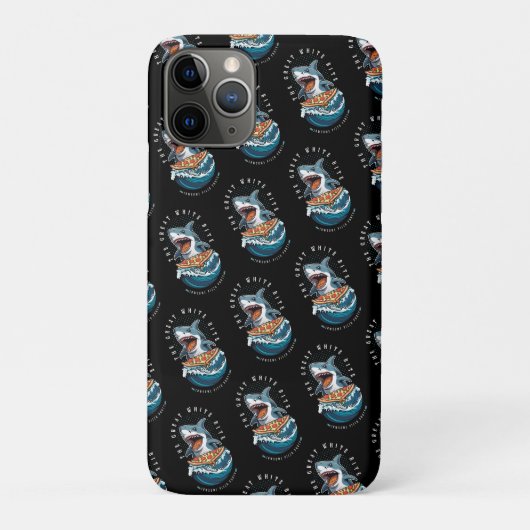 Coques Case-Mate iPhone Pizza pour manger des requins | Le Grand Bite Blan (Dos)