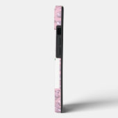 Coques Case-Mate iPhone Placers de perles blanches roses sur velours rose (Verso / Gauche)