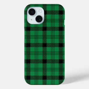Coque Pour iPhone 15 Places douillettes vertes et noires