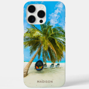 Coques iPhone 16 Pro Max Plage aux Maldives cas de téléphone de nom personn