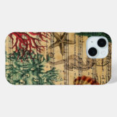 Coques Case-Mate iPhone plage chic corail côtier seahorse seashell (Verso (horizontal))