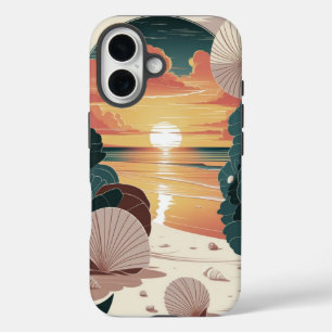 Coques iPhone 16 Plage Coucher de Soleil aux Coquillages