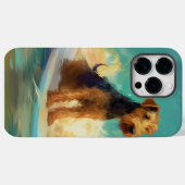 Coques Case-Mate iPhone Plage d'Airedale Surf Painting (Verso (horizontal))