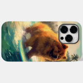 Coques Case-Mate iPhone Plage de Chow Chow Surf Painting (Verso (horizontal))