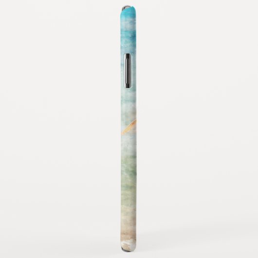 Coques Case-Mate iPhone Plage de Flamant rose d'aquarelle tropicale (Dos/Droite)