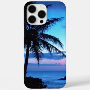iPhone 16 Pro Max Case Plage de l'île tropicale Océan bleu rose coucher d